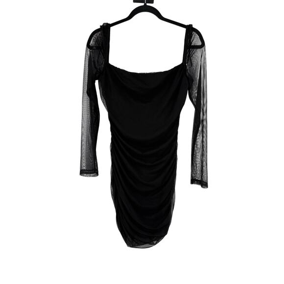 Princess Polly Charvi Sheer long sleeve ruched minidress size 10 - Picture 5 of 9